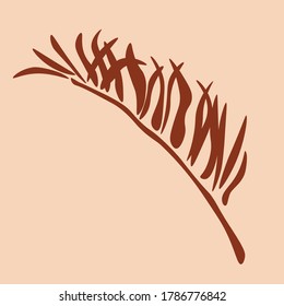 Blume und Blätter, Vektorgrafik. Tropische Sommerpflanze. Vektortropische Blätter. Botanische abstrakte Kunst.