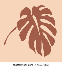 Flower and leaves vector illustration. Summer tropical plant. Vector tropical leaves. Botanical abstract art.