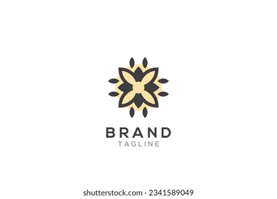 logotipo de diseño de plantillas vectoriales de flor y hojas