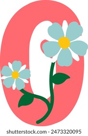 Flower Letter Alphabet Vector Element