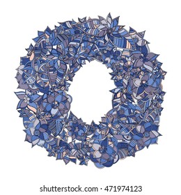 Flower letter isolated on white. Vector illustration