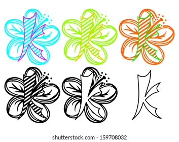 flower letter K