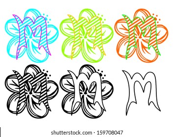 flower letter M