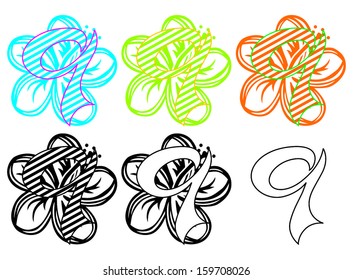 flower letter Q