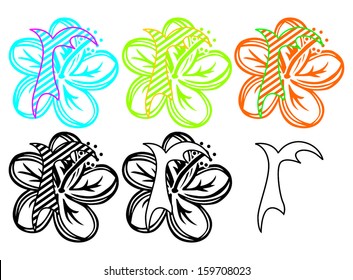 flower letter R