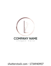 Flower and letter type L logo template, Vector logo for business and company identity