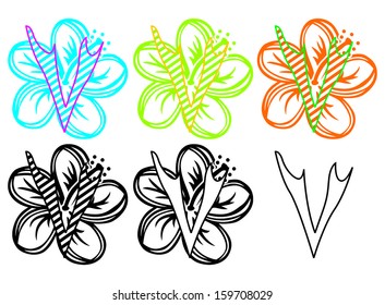 flower letter V