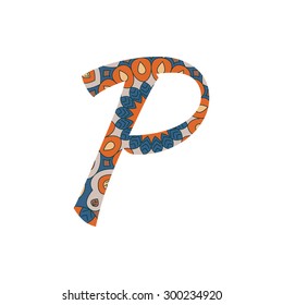 Flower letter in vector