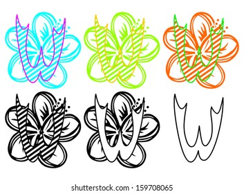 flower letter W