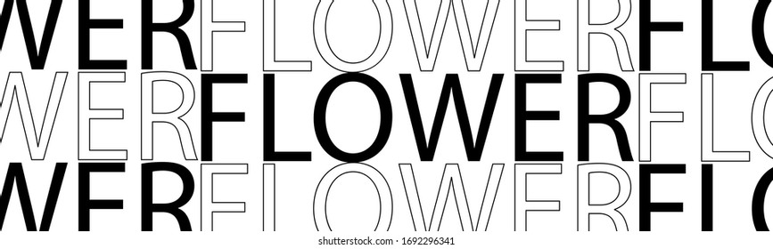flower lettering. The illustration is isolated on a white background. Can be used for banners and web design.