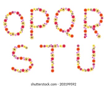 Flower letters - Vector