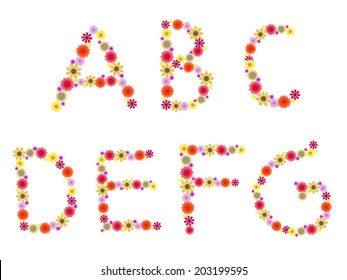 Flower letters - Vector