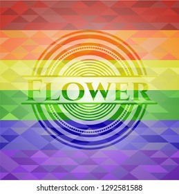 Flower lgbt colors emblem 