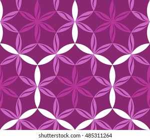 Flower of Life. Beautiful geometric seamless pattern. Pink tint.