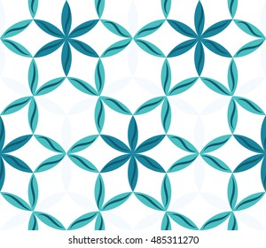 Flower of Life. Beautiful geometric seamless pattern. Transparent background.