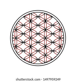 Flower of life, editable and printable perfect for use in a wide range of new media templates: Web Marketing Agency, Social Media Services Showcase, Online Marketing Apps, and Web.