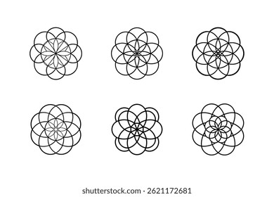 Flower of Life Geometric Pattern Ornament from Overlapping Circles