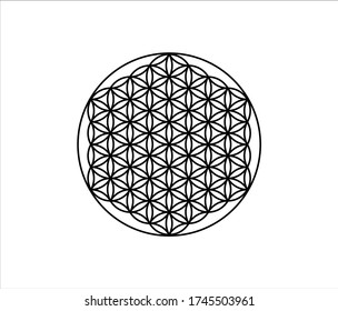 Flower of life icon, abstract of flower logo, symbol healing and balance.
