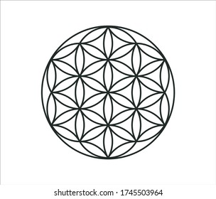 Flower of life icon, abstract of flower logo, symbol healing and balance.