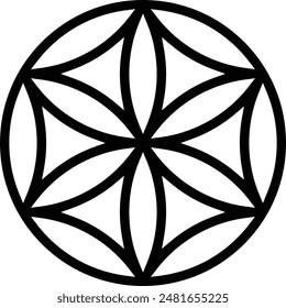 flower of life icon. Thin linear style design isolated on white background