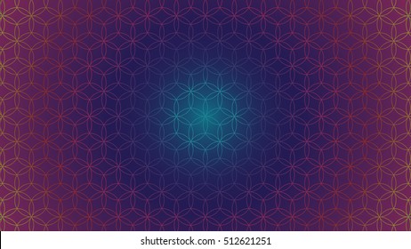 Flower of Life - intersecting circles forming the Flower of life, buddhism chakra vector illustration - Background