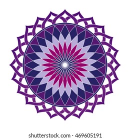 Flower of life, mandala. sacred geometry. Colorful shiny emblem of life harmony on white background. flower design elements. Vector illustration symbols