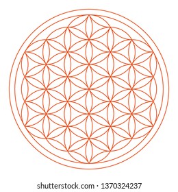 flower of life orange outline
