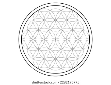 flower of life outline vector for background wallpaper template decoration symbol 