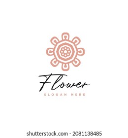 Inspiración en el diseño del logotipo del patrón de flor de vida