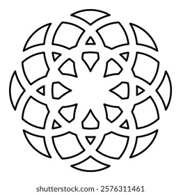 Flower of life Sacred geometry contour outline line icon black color vector illustration image thin flat style