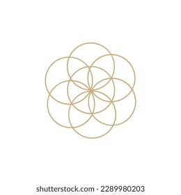 Flower of Life sacred geometry icon vector