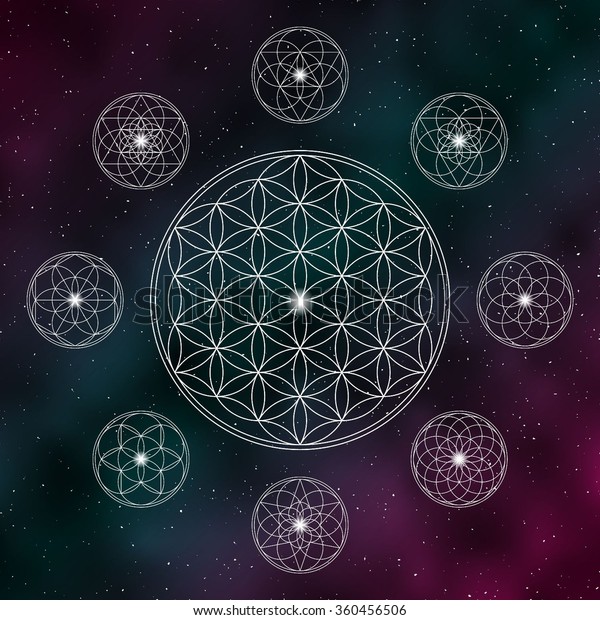 Flower Life Sacred Geometry Icons On Stock Vector (Royalty Free ...