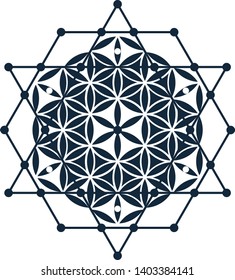 Flower of Life Sacred Geometry Logo