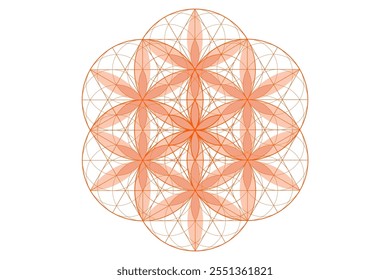 Flower of life, sacred geometry. lotus flower. mandala ornament Seed of Life icon, esoteric or spiritual symbol. Logo line art design isolated on white background, vector illustration