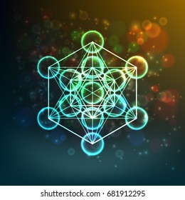 Flower of Life. Sacred Geometry. Symbol of Harmony and Balance. Vector illustration