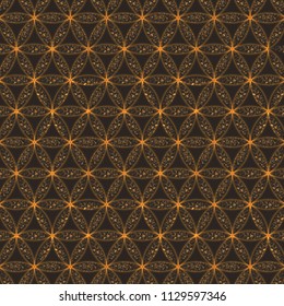 Flower of life. Sacred geometry, vector spiritual symbol. Gold neon vector background.
