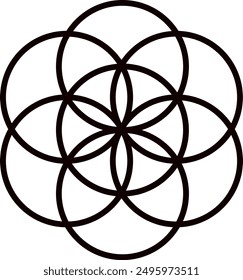 Flower of life sacred geometry vector image, abstract geometric shapes