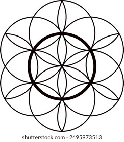 Flor de la vida geometría sagrada Imagen de Vector, Formas geométricas abstractas