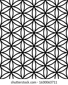 Flower of life seamless pattern. Spiritual background. Sacred esoteric symbol