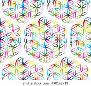 Flower of Life, seamless pattern for your design, vector illustration