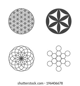 Flower of Life. set of icons. design elements. Vector