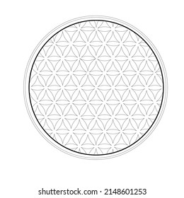Flower of Life simple isolated on white background. It has healing and rebalancing effects. The Metatronic Flower of Life - Daisy of Death.