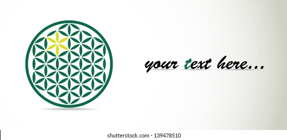 flower of life symbol on banner theme, illustration