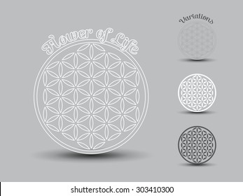 Flower of Life symbol, set of