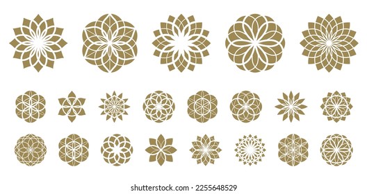 Flower of life vector ancient esoteric symbol big vector set.