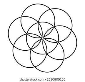Flor del Vector de la vida para el logotipo del tatuaje del Web del icono de la decoración de la Plantilla del Fondo de pantalla del fondo. Ilustración vectorial