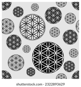 Blume von Leben, Vektorgrafik nahtlose Muster. Elegantes Hintergrunddesign. Blume des Lebens Muster, und nahtlose Fliese als Hintergrund zu verwenden. Heilige Geometrie. Vektorgrafik