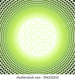 Flower of Life vector halftone illustration abstract background