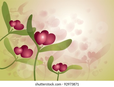 FLOWER like HEARTS / Romantic background