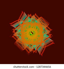 Flower like an old ball of thread on a dark background